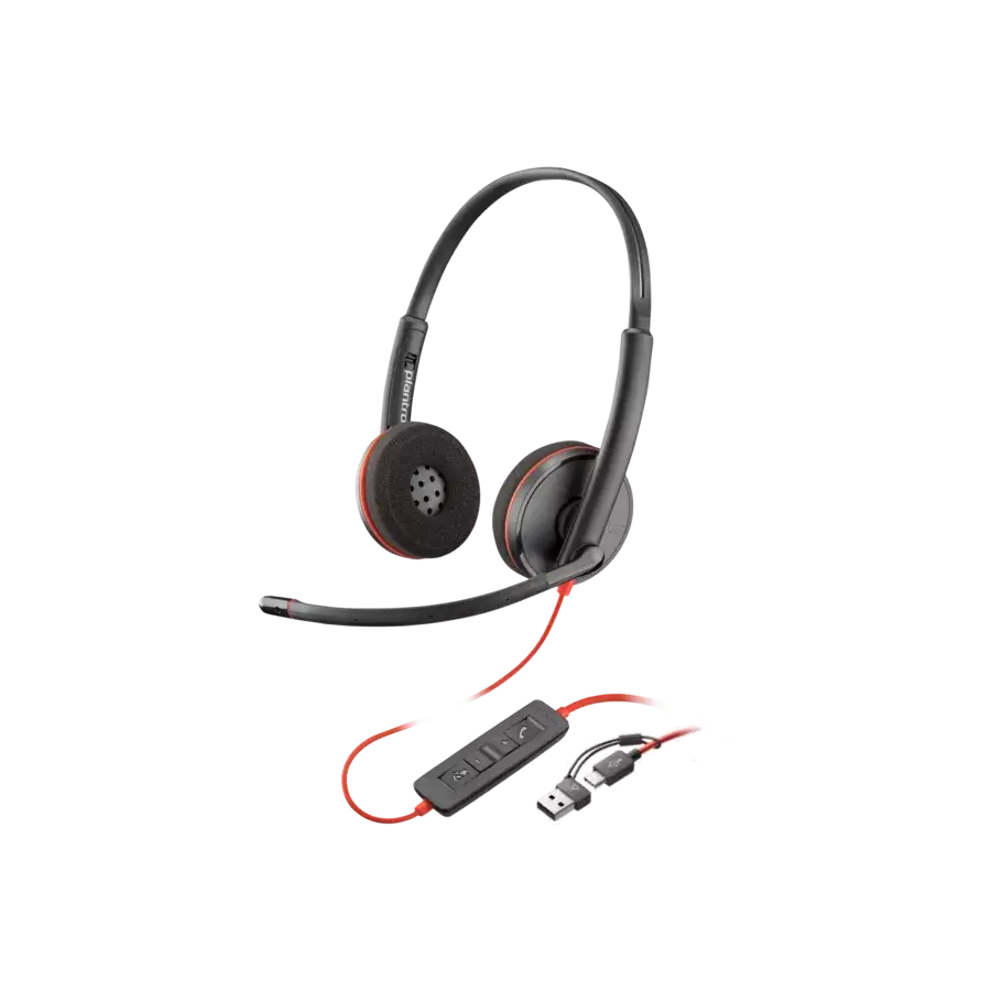 POLY DIADEMA BLACKWIRE 3220 USB-C HEADSET + USB-C/A ADAPTER (8X228A6)