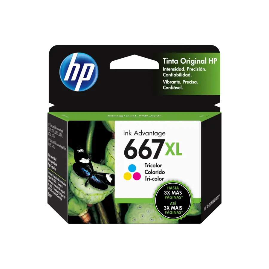 CARTUCHO HP 667XL TRICOLO DE ALTO RENDIMIENTO ADVANTAGE 3YM80AL