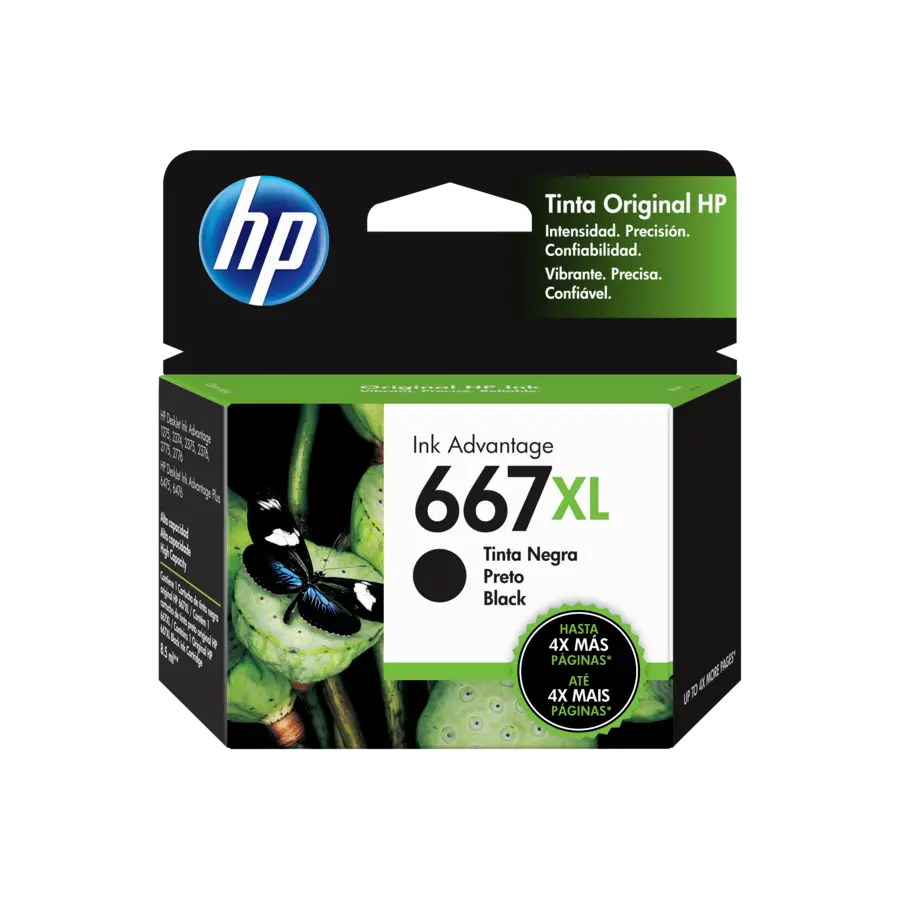CARTUCHO HP 667XL NEGRO DE ALTO RENDIMIENTO ADVANTAGE 3YM81AL