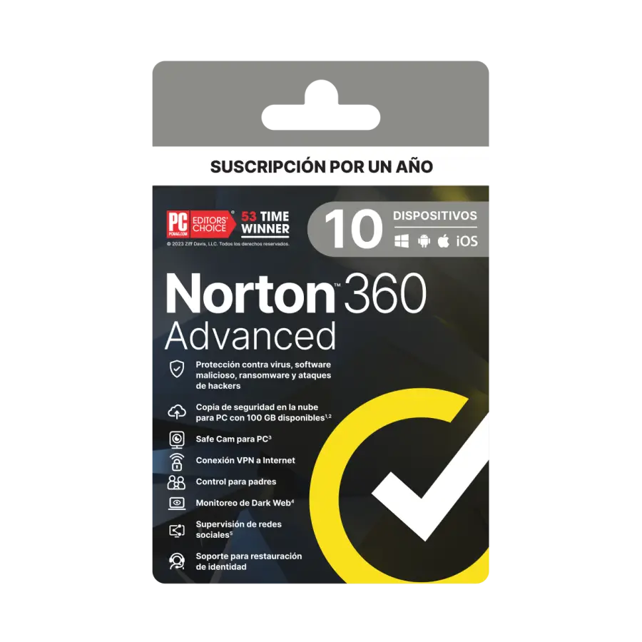 NORTON 360 ADVANCED 10 DISPOSITIVOS 1 AÑO ( 21443260 )
