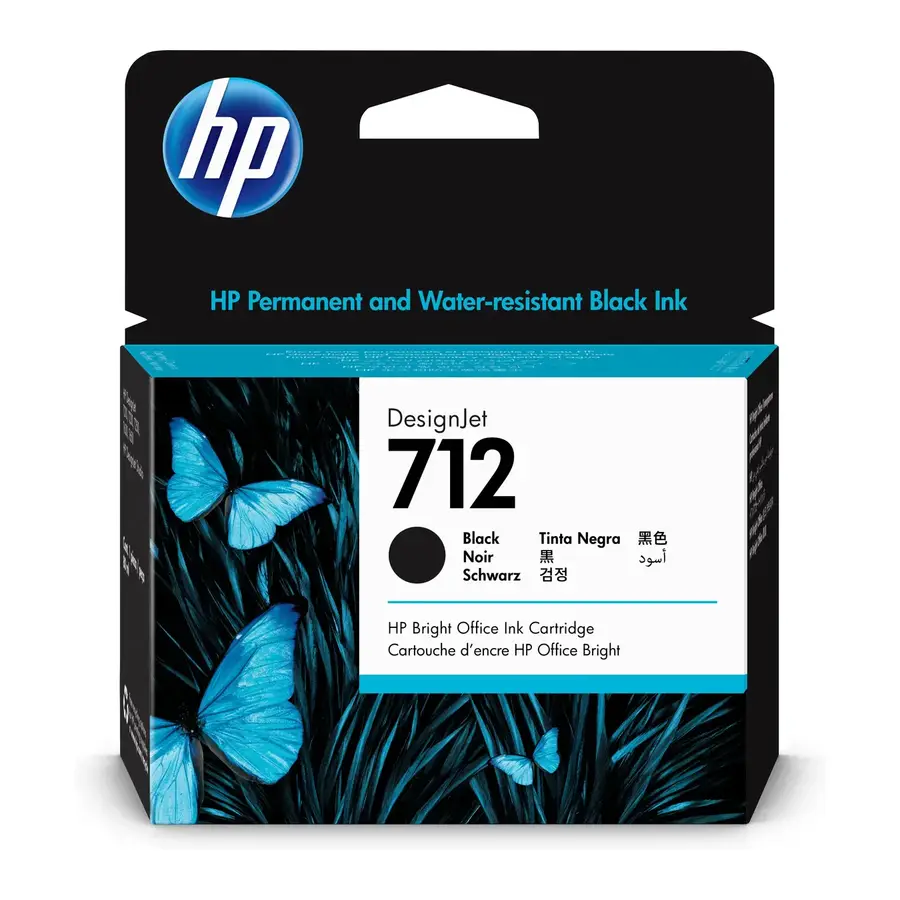 HP DESIGNJET CARTUCHO DE TINTA PARA PLOTTER 712 DE 80 ML, NEGRO  3ED71A