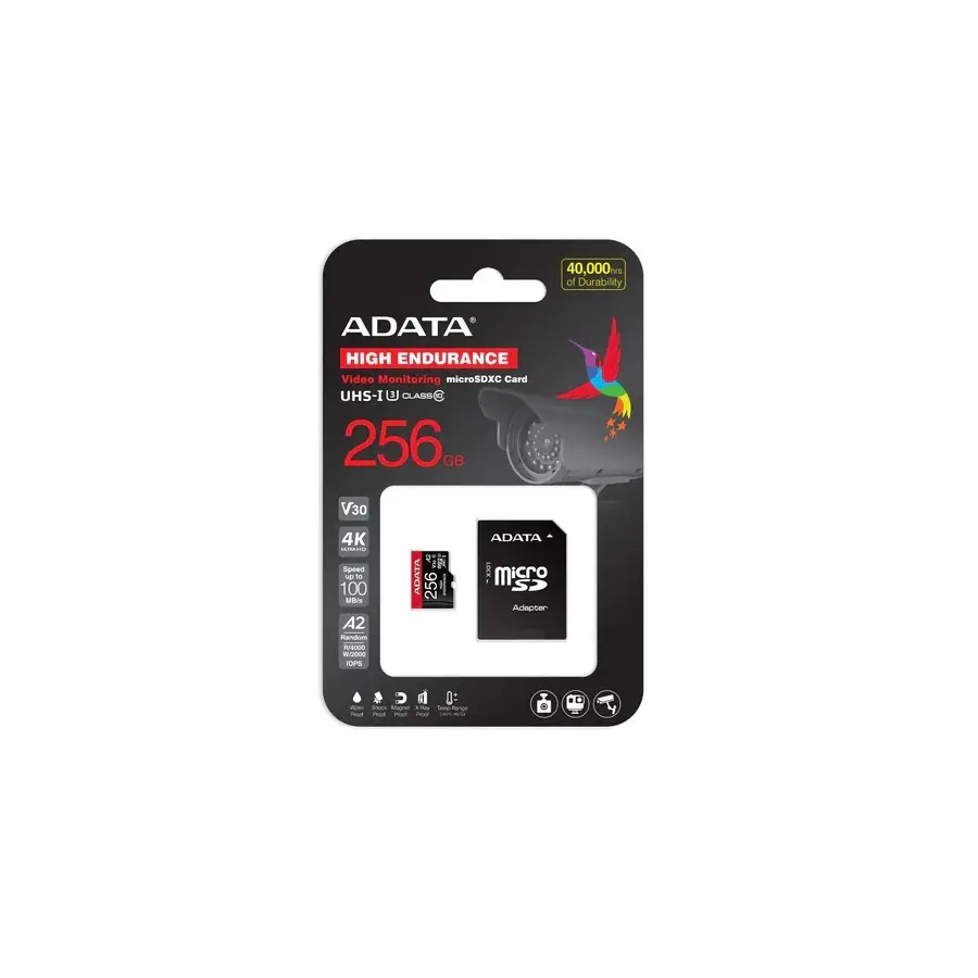 MEMORIA MICROSDXC ADATA 256GB U3 V30S ENDURANCE (AUSDX256GUI3V30SHA2-RA1)