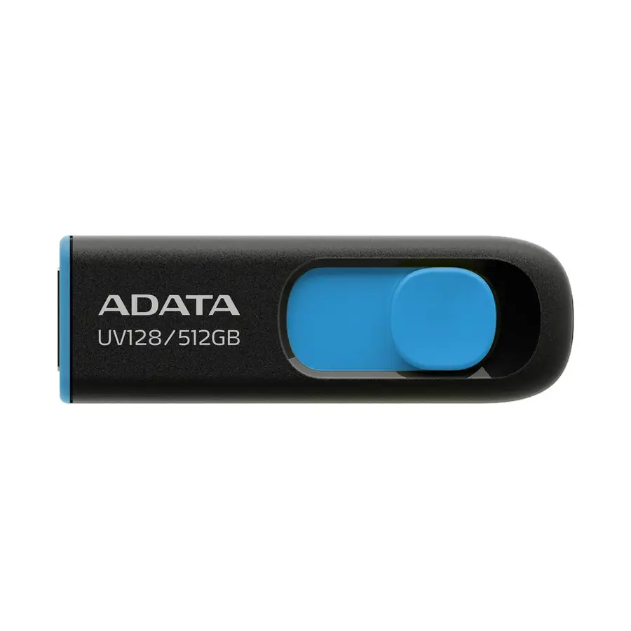 MEMORIA FLASH ADATA UV128 512GB USB 3.2 NEGRO/AZUL (AUV128-512G-RBE)