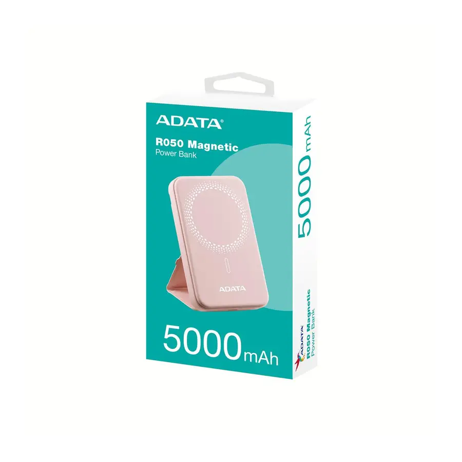 CARGADOR PORTATIL ADATA R050 MAGNETIC 5000MAH ROSA (PR050-11PK)
