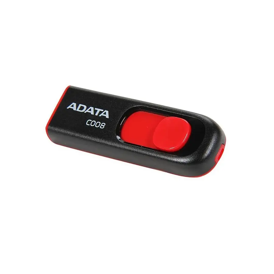 MEMORIA FLASH ADATA C008 64GB USB 2.0 NEGRO/ROJO (AC008-64G-RKD)