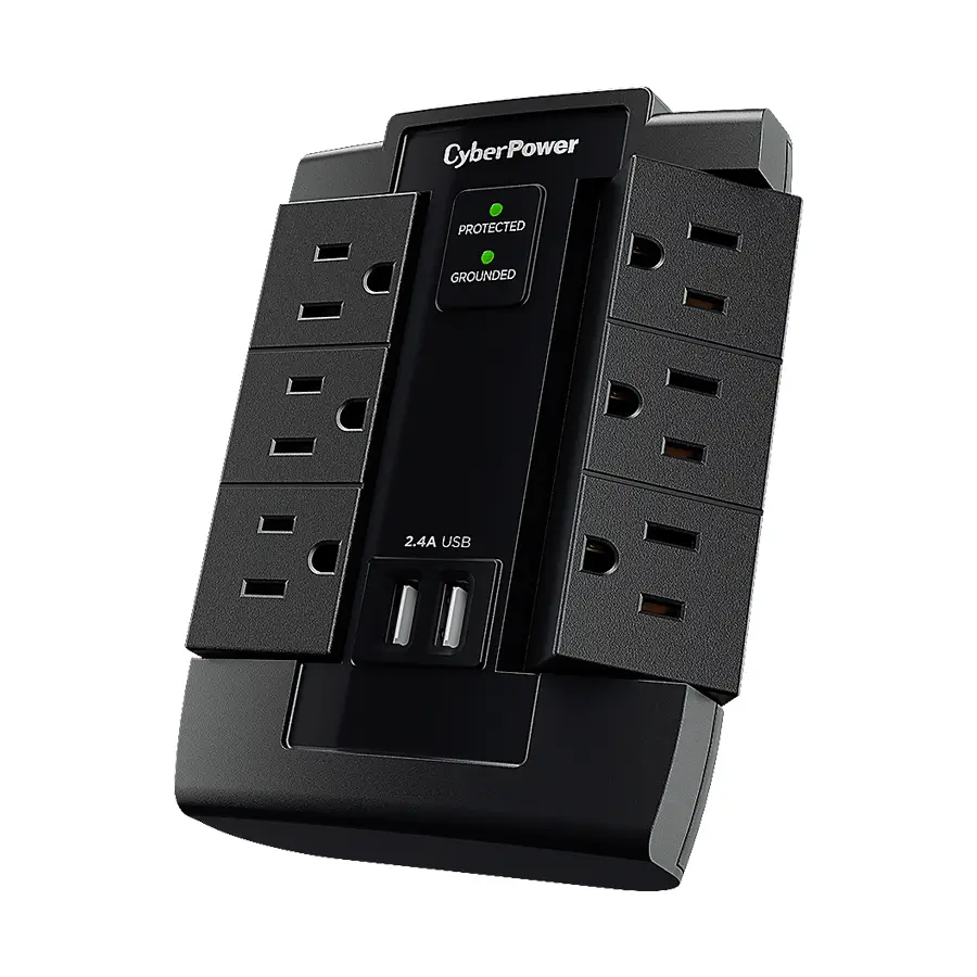 SUPRESOR DE PICOS CYBERPOWER P600WSURC1 6 CONTACTOS/1200J