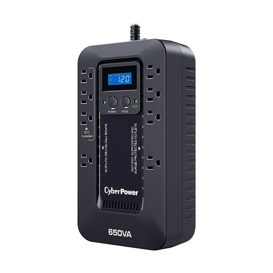 UPS/NO BREAK CYBERPOWER EC650LCD 650VA/390W STANDBY/LCD/ 8CONT