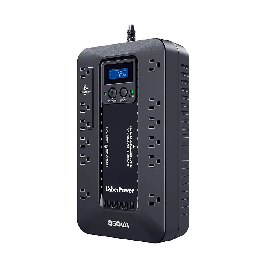 UPS/NO BREAK CYBERPOWER EC850LCD 850VA/510W STANDBY/ LCD/12 CONT