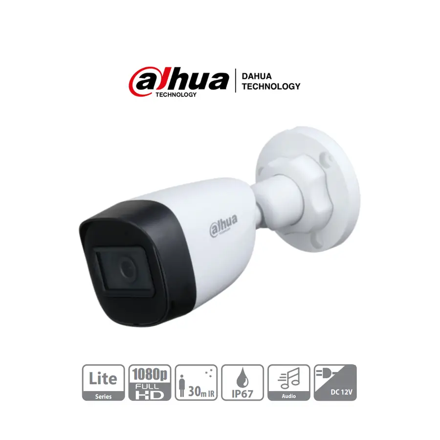 DAHUA CAMARA BULLET 1080P / MICROFONO INTEGRADO (DH-HAC-HFW1200CN-A-0280B-S5)