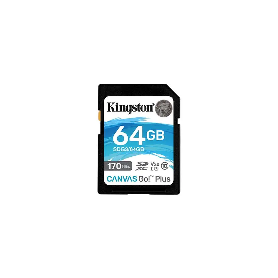 MEMORIA SDXC KINGSTON 64GB CANVAS GO PLUS G4 C10 UHS-I V30 (SDG4/64GB)