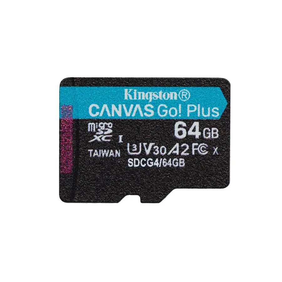 MEMORIA MICRO SDXC KINGSTON 64GB CANVAS GO PLUS GEN4 V30 (SDCG4/64GB)