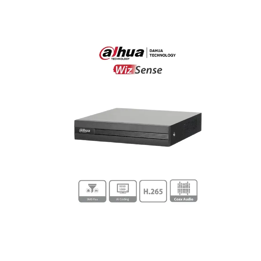 DVR DAHUA 4 CANALES 5 MPX LITE/ WIZSENSE/ 4 CAN + 2 IP (DH-XVR1B04H-I)