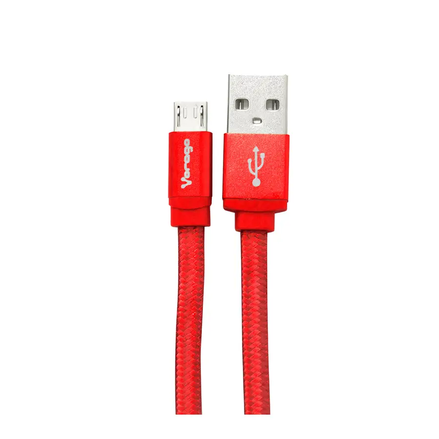CABLE VORAGO USB 2.0 A MICRO USB 1 METROS ROJO CAB-113-RD