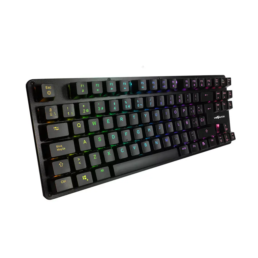 TECLADO MECANICO TKL GAME FACTOR RGB, USB NEGRO, SWITCH RED KBG500-RD