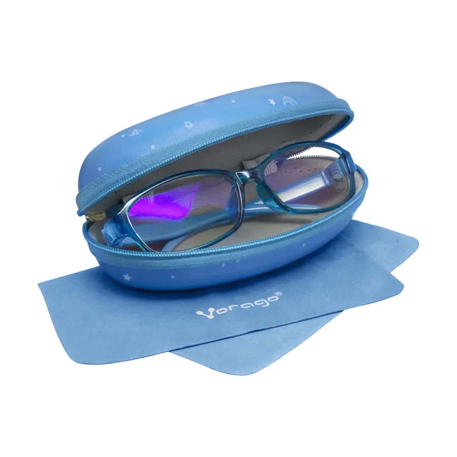 LENTES PARA PC/TABLET VORAGO KG-200,KIDS,ANTIBLUE LIGHT,ESTUCHE AZUL