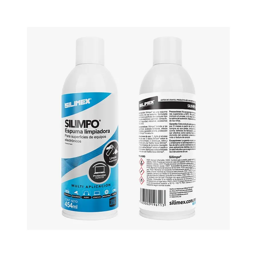 ESPUMA LIMPIADORA SILIMEX PARA EQUIPOS ELECTRONICOS 454 ML SILIMPO