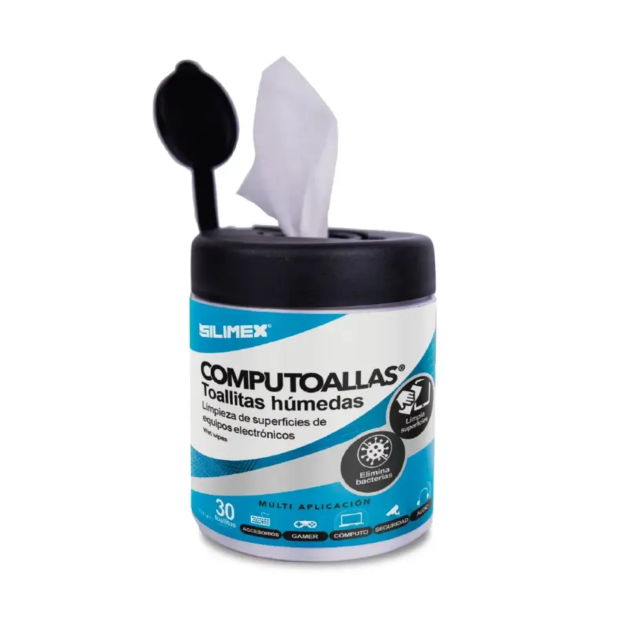 TOALLAS HUMEDAS LIMPIADORAS SILIMEX COMPUTOALLAS 30 PZ