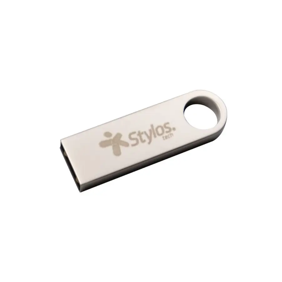 MEMORIA USB STYLOS 128GB ST100 FLASH 2.0 PLATA STMUSB5B