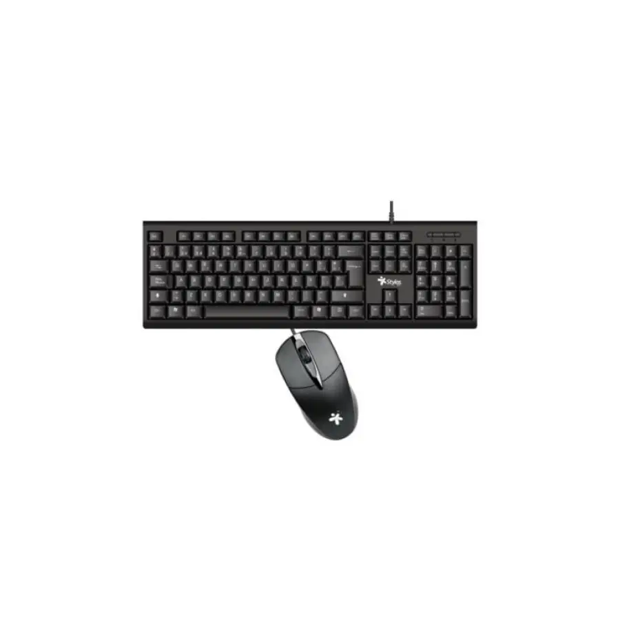 KIT TECLADO Y MOUSE STYLOS  ALAMBRICO 105/3 TECLAS ESPAÑOL (STPKTM4B)