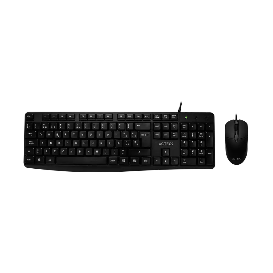 KIT ACTECK MK210 TECLADO ESTANDAR / MOUSE ALAMBRICO USB NEGRO AC-928984