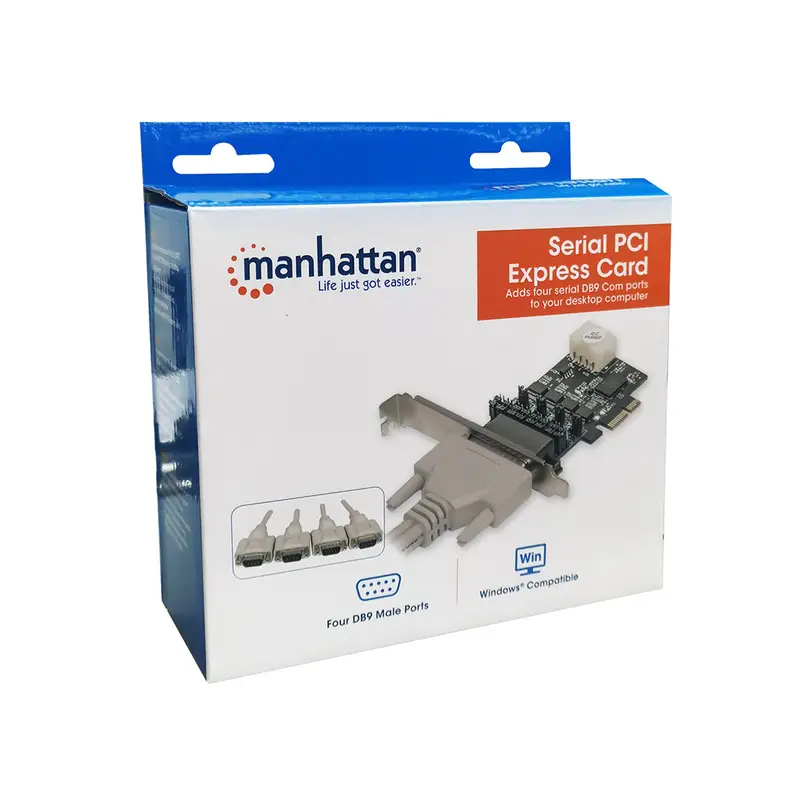 TARJETA MANHATTAN SERIAL PCI EXPRESS DE 4 PUERTOS DB9 MACHO 153584