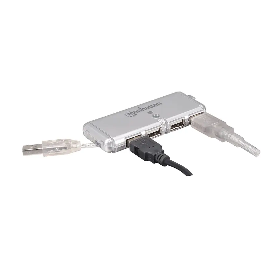 CONCENTRADOR HUB MANHATTAN USB V2.0 4 PTOS MINI SIN FUENTE 160599