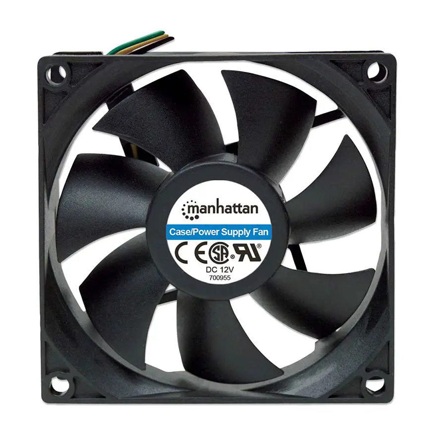 VENTILADOR GABINETE/FUENTE MANHATTAN 80MM NEGRO 3 PIN 700955