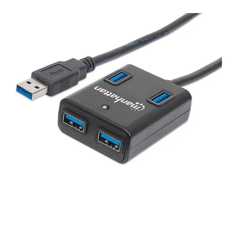 HUB USB V3.0 MANHATTAN 4 PTOS SUPER VELOCIDAD 162296