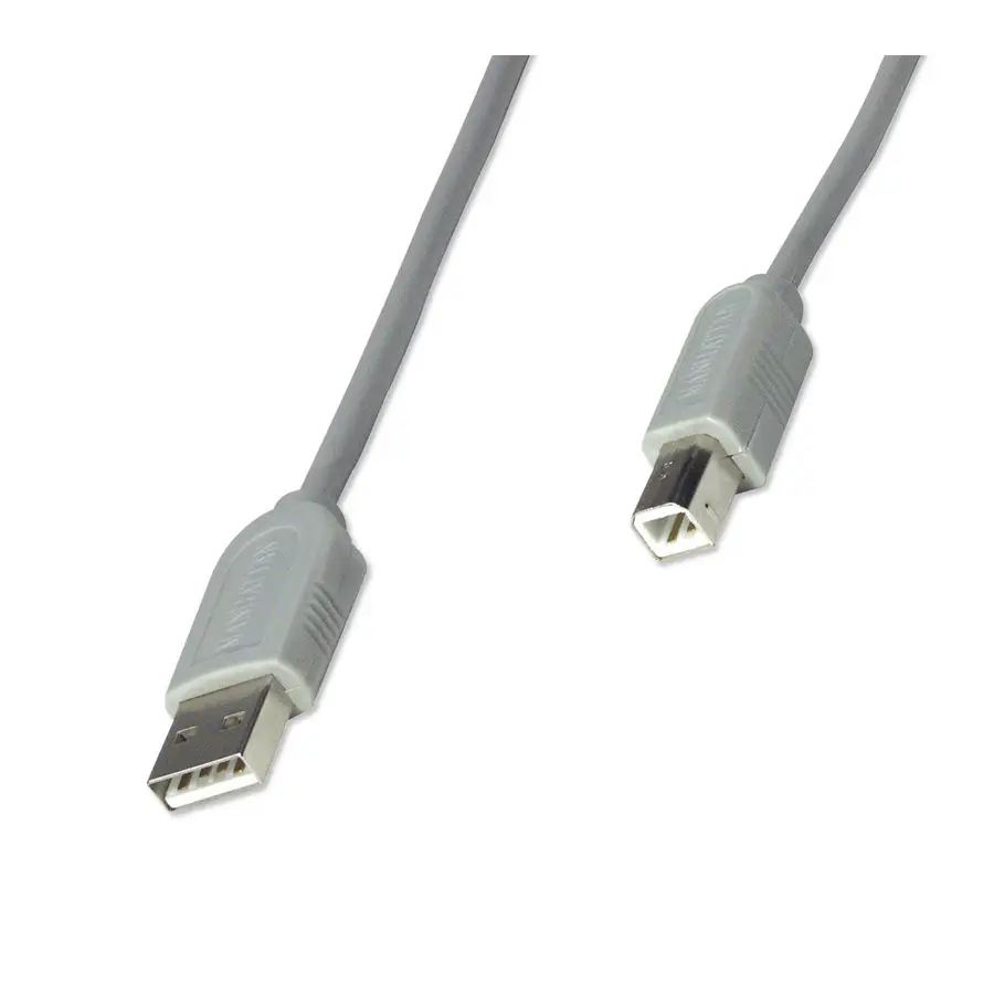 CABLE USB 1.1  MANHATTAN TIPO A -TIPO B 3.0M GRIS PLUG AND PLAY 317863