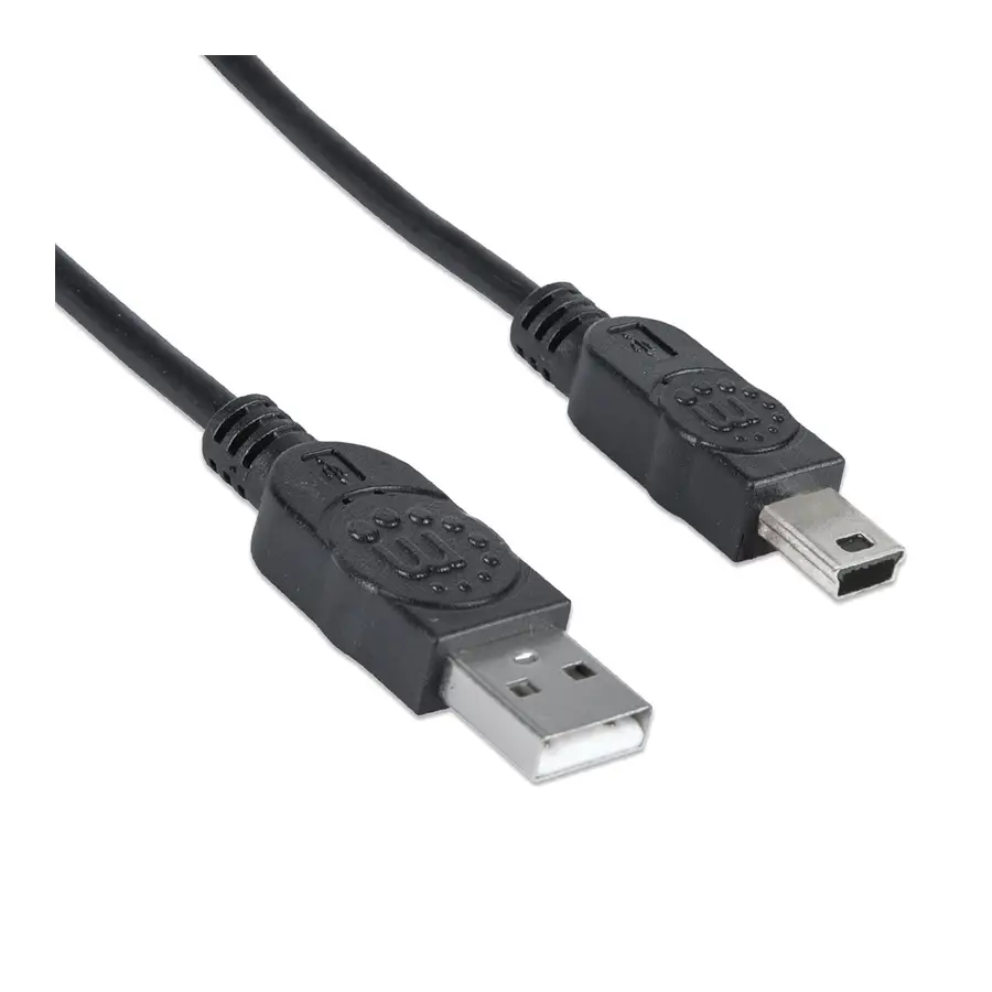 CABLE MANHATTAN USB A MACHO - MINI B MACHO 1.8M NEGRO 333375