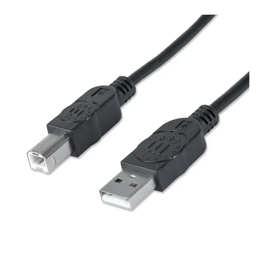 CABLE USB V2.0 MANHATTAN A-B  5.0M, NEGRO 337779