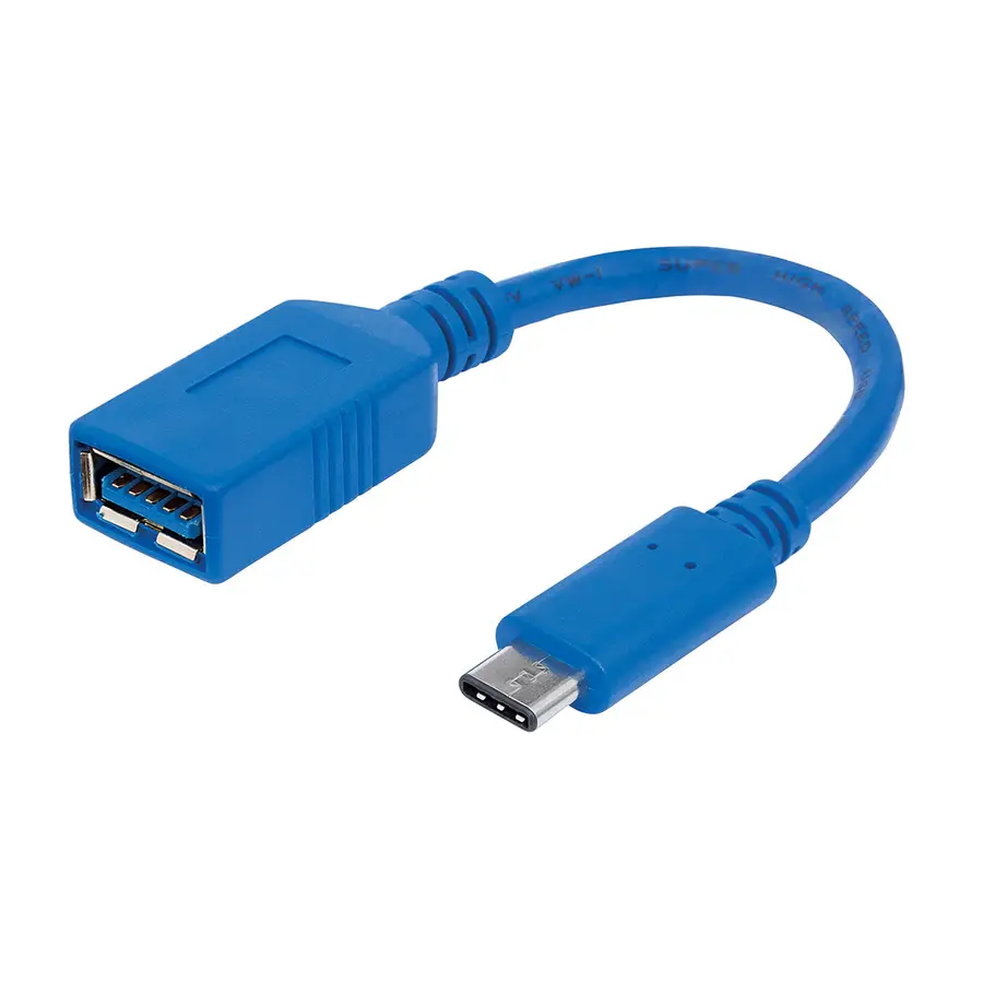 CABLE USB-C MANHATTAN CM-A HEMBRA 15CM AZUL 3AMP 353540