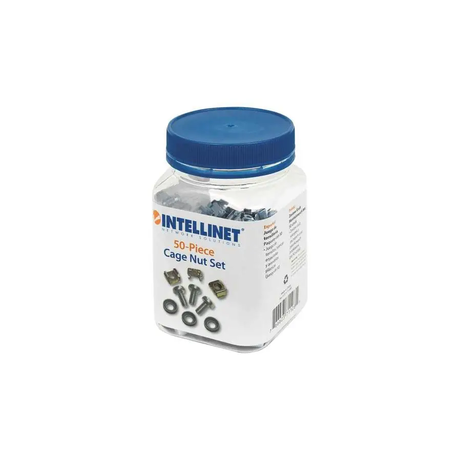 BOTE TORNILLOS INTELLINET 50 JUEGOS DE TORNILLERIA M6 GAB/RACK 711081