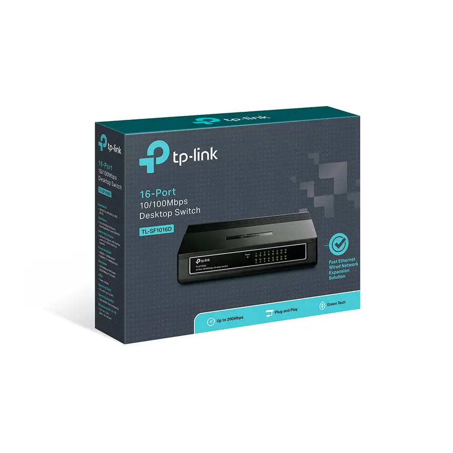 TP-LINK SWITCH ESCRITORIO 16 PTOS FAST/SAVE ENERGY 70%/ TL-SF1016D