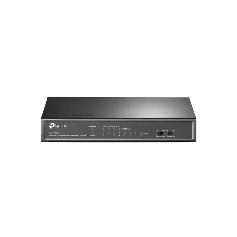 TP-LINK SWITCH POE DE 8 PUERTOS 10/100MBPS /POE 4 PUERTOS/TL-SF1008LP