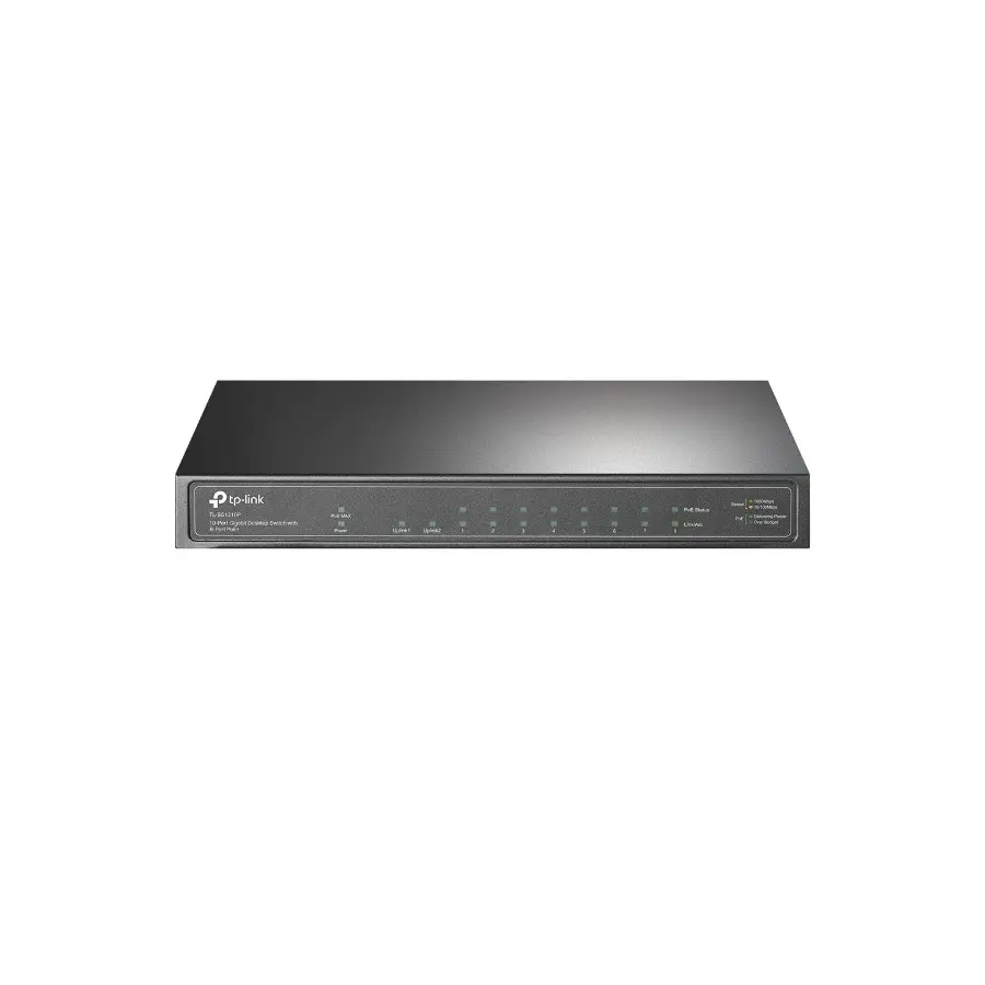 TP-LINK SWITCH DE ESCRITORIO GIGABIT DE 10PTOS/8PTOS POE+/TL-SG1210P