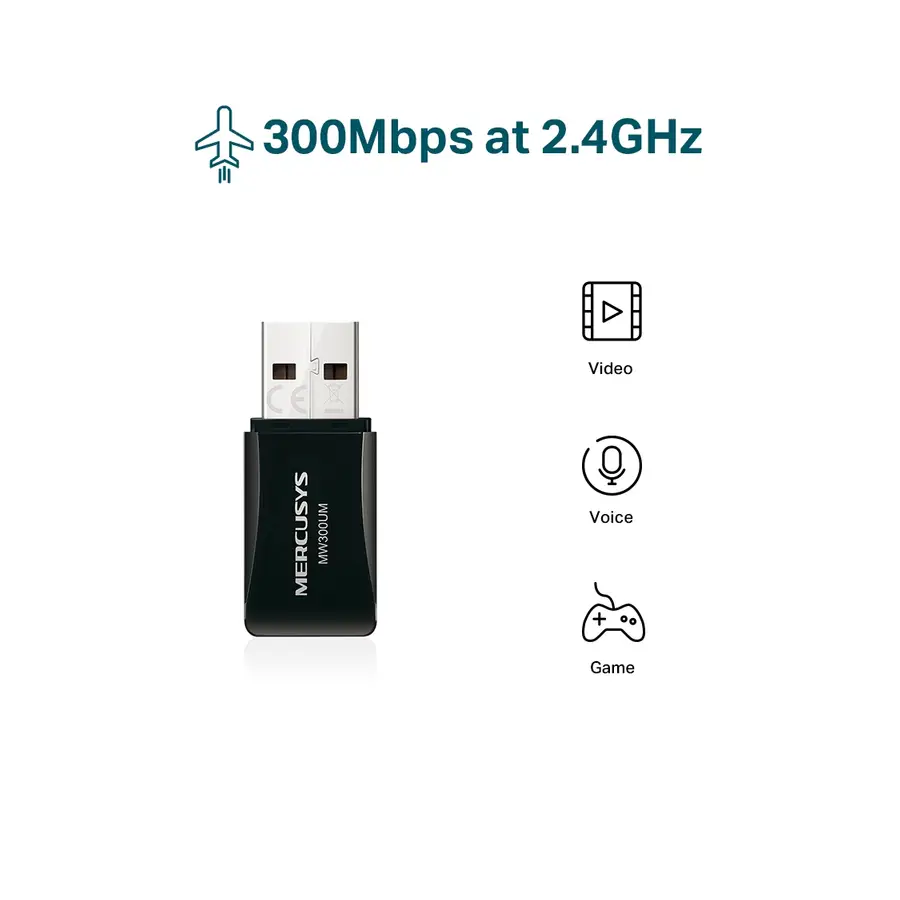 TP-LINK ADAPTADOR MINI N300 MERCUSYS / MW300UM