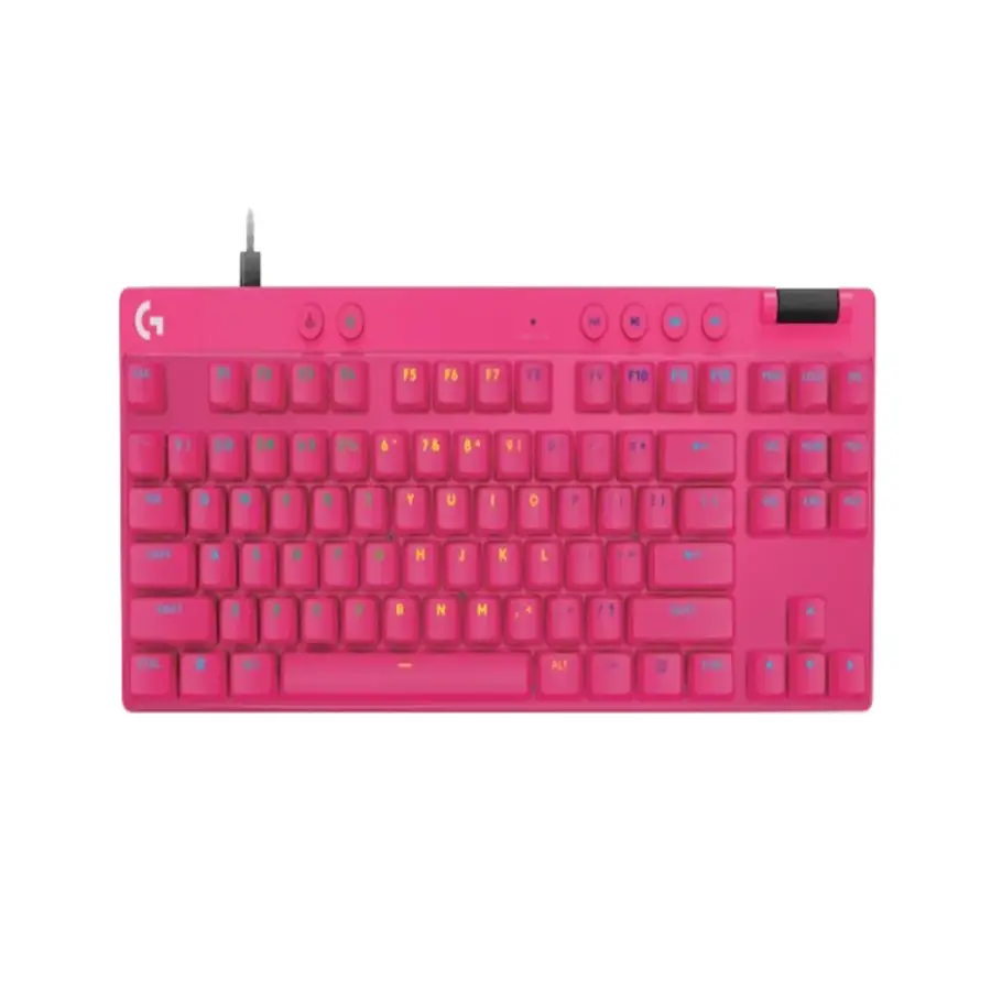 TECLADO LOGITECH G PRO X TKL RAPID ANALOG SWITCHES USB ROSA(920-013133)