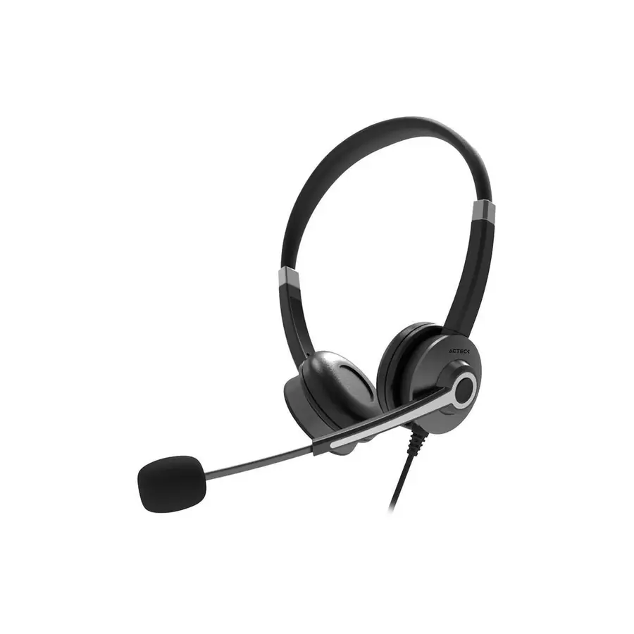 AUDIFONOS ACTECK HN620 CENTRIC PRO USB A +MIC+CONT VOL NEGRO AC-935326