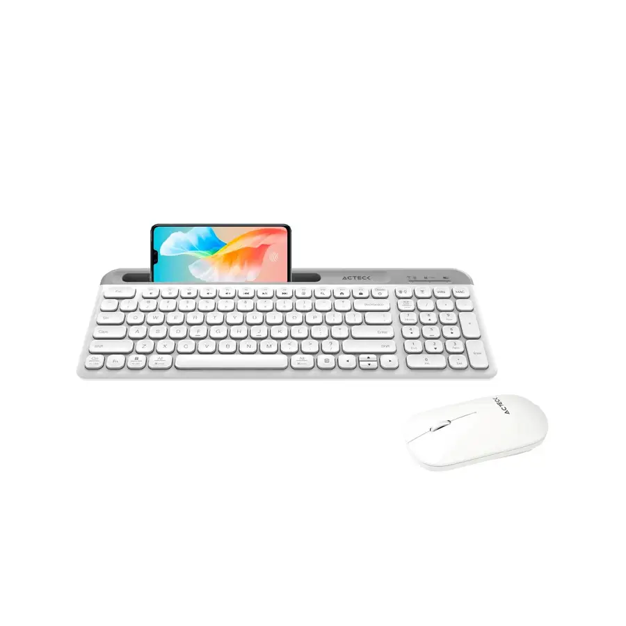 COMBO ACTECK SILK MK720 2-1 ERGONOMICO/INALAMBRICO/USB BLANCO (AC-936262)