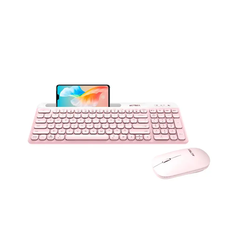 COMBO ACTECK SILK MK720 2-1 ERGONOMICO/INALAMBRICO USB ROSA (AC-936279)