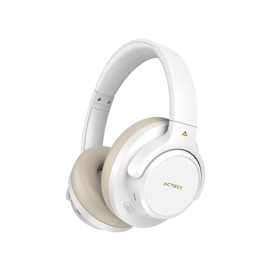 AUDIFONOS ACTECK INALAMBRICOS HYPE EPIC HP750 BT 5.4 AUX ELITE BLANCO