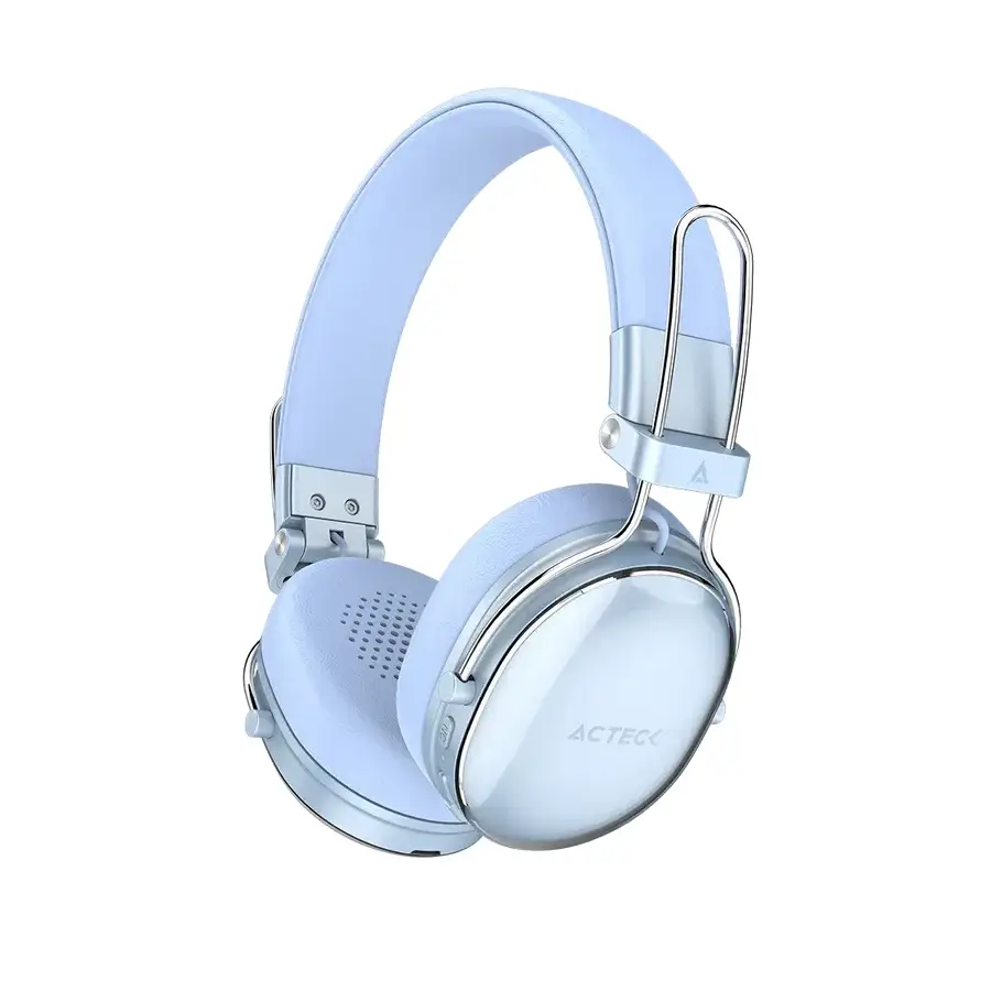 AUDIFONOS ACTECK INALAMBRICOS LUXE CHIC HP710 BT 5.4 RECARGABLES AZUL