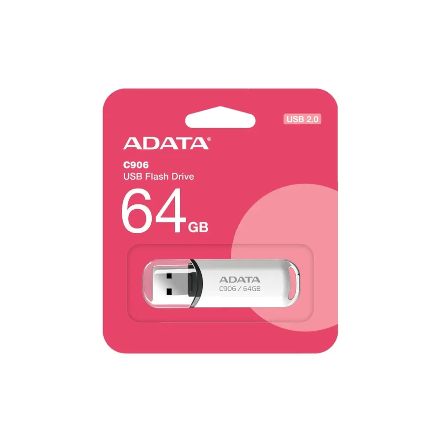MEMORIA FLASH ADATA AC906 64GB USB 2.0 WHITE (AC906-64G-RWH)