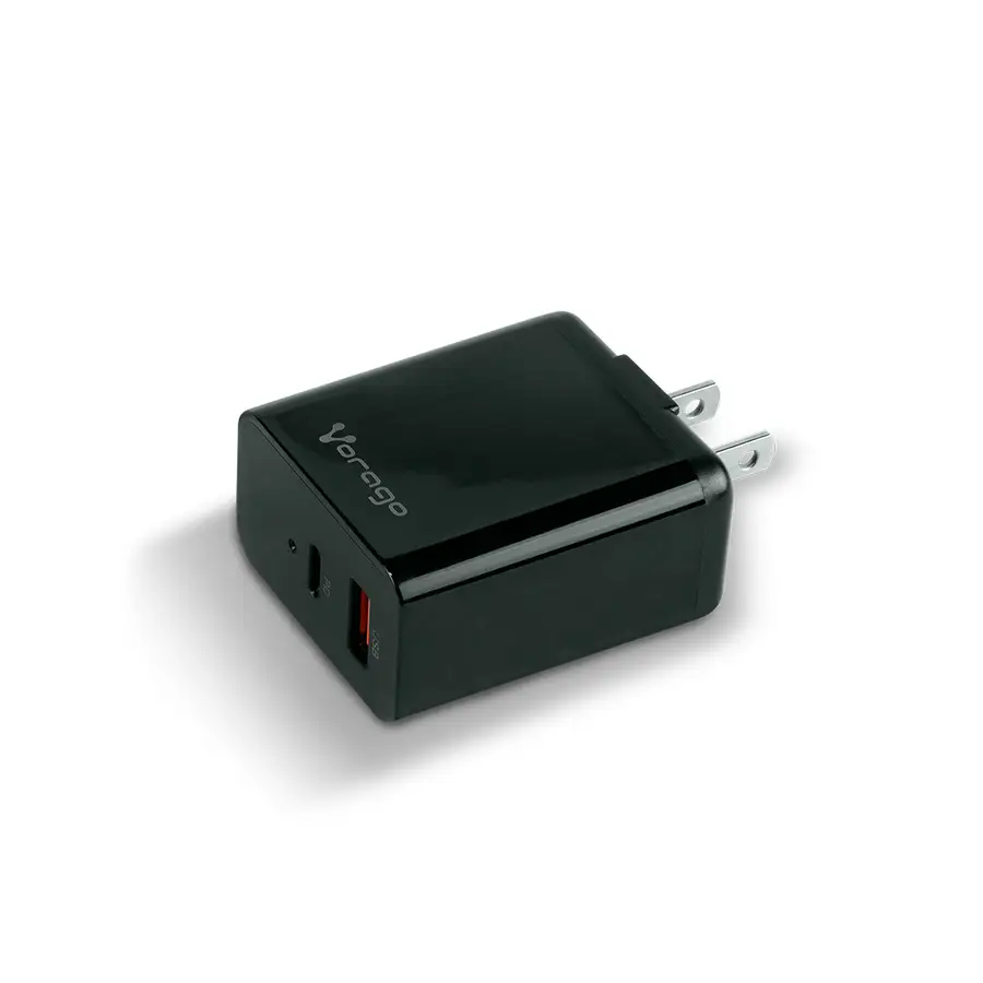 CARGADOR PARA PARED QUICK CHARGE 3.0A PD 20W USB A Y C NEGRO AU-350-BK
