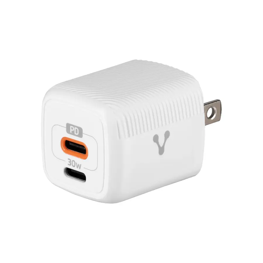 CARGADOR PARED VORAGO AU-355 FAST CHARGE 2 X USB-C 30W BLANCO