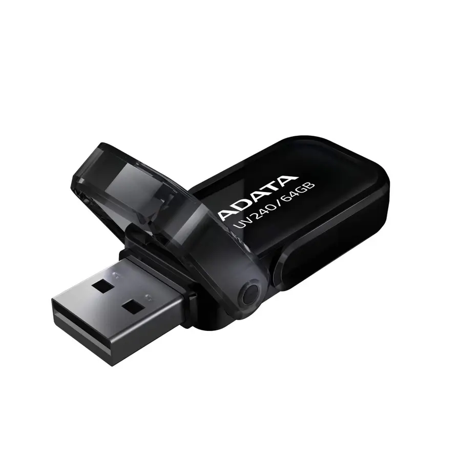 MEMORIA FLASH ADATA UV240 64GB NEGRO 2.0 (AUV240-64G-RBK)