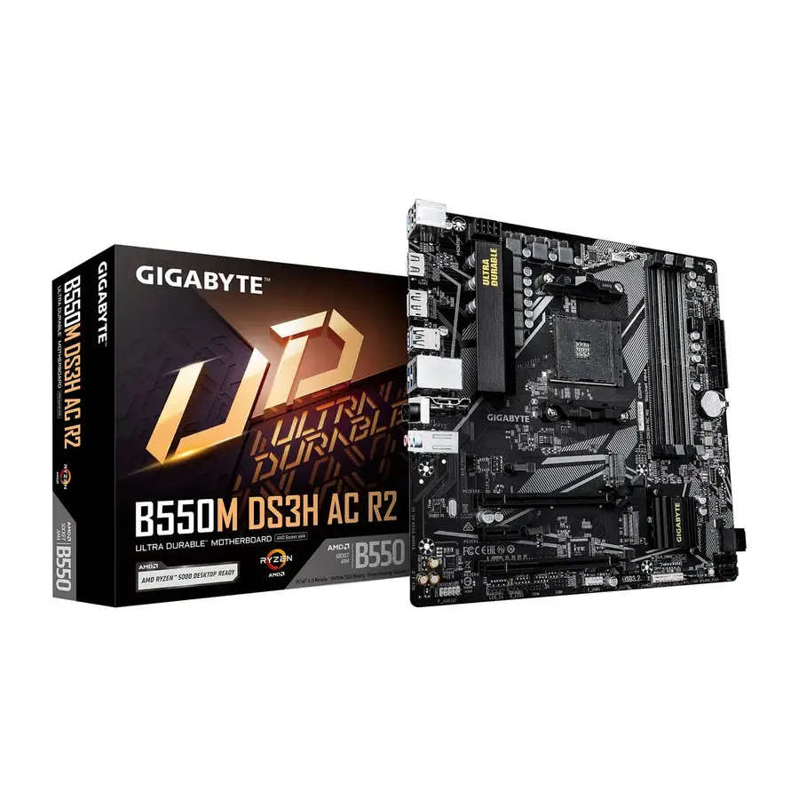 TARJETA MADRE GIGABYTE B550M DS3H AC MICRO ATX SOCKET AM4 AMD B550 128GB DDR4