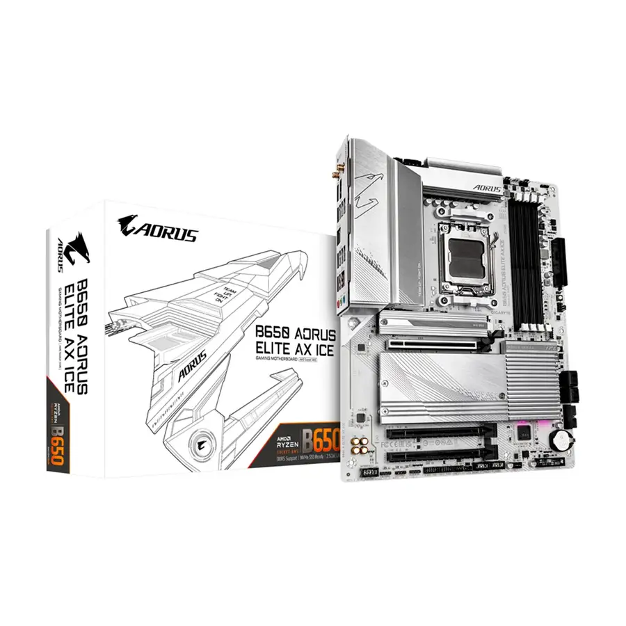 TARJETA MADRE GIGABYTE B650M AORUS ELITE AX ICE MICRO ATX SOCKET AM5 AMD B650 256GB DDR5 HDMI/DP