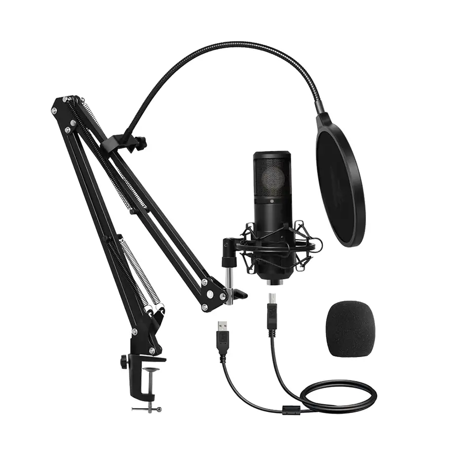 MICROFONO BALAM RUSH CONDESADOR STELAR MC970/BRAZO ARTICULADO/NEGRO (BR-932967)